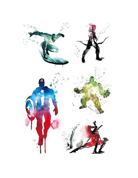 PACK DE 5 TATUAJES TEMPORAL MARVEL & DC (AL AZAR)