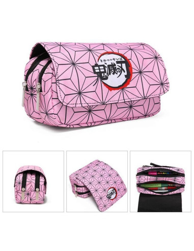 ESTUCHE DOBLE + BOLSILLO KIMETSU NO YAIBA NEZUKO KAMADO