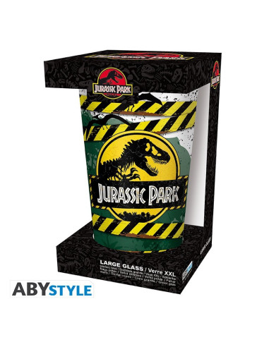 VASO DE CRISTAL JURASSIC PARK DANGER HIGH VOLTAGE 400ml