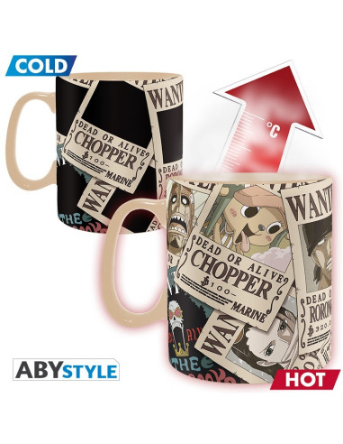 TAZA MAGICA HEAT CHANGE ONE PIECE WANTED 460ml