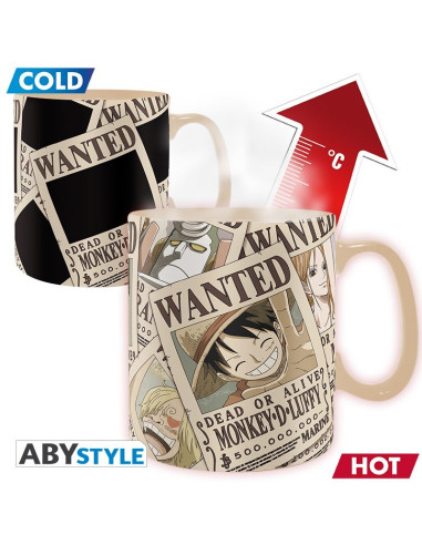TAZA MAGICA HEAT CHANGE ONE PIECE WANTED 460ml