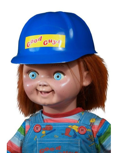 CASCO DE CONSTRUCCION CHUCKY GOOD GUYS ACCESORIO PARA EL MUÑECO DIABOLICO 1/1