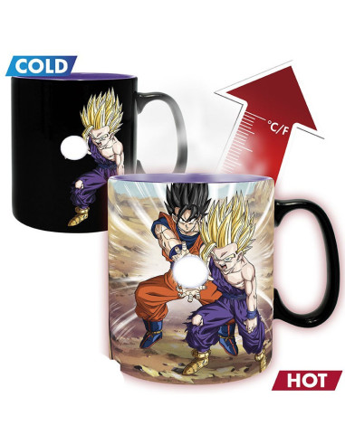 TAZA MAGICA DRAGON BALL Z GOKU & GOHAN Vs CELL 460ml