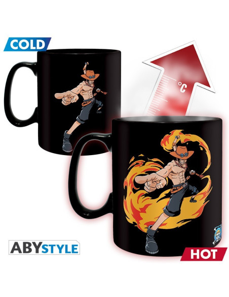 TAZA MAGICA ONE PIECE LUFFY & ACE HEAT CHANGE 460ml