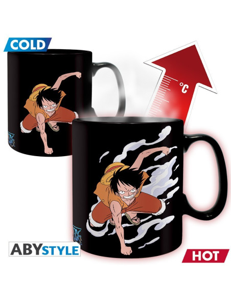 TAZA MAGICA ONE PIECE LUFFY & ACE HEAT CHANGE 460ml