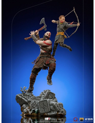 ESTATUA IRON STUDIOS GOD OF WAR KRATOS & ATREUS ART SCALE 1/10 35cm