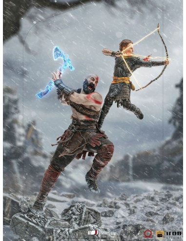 ESTATUA IRON STUDIOS GOD OF WAR KRATOS & ATREUS ART SCALE 1/10 35cm