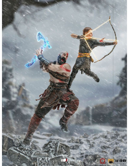 ESTATUA IRON STUDIOS GOD OF WAR KRATOS & ATREUS ART SCALE 1/10 35cm