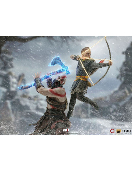 ESTATUA IRON STUDIOS GOD OF WAR KRATOS & ATREUS ART SCALE 1/10 35cm