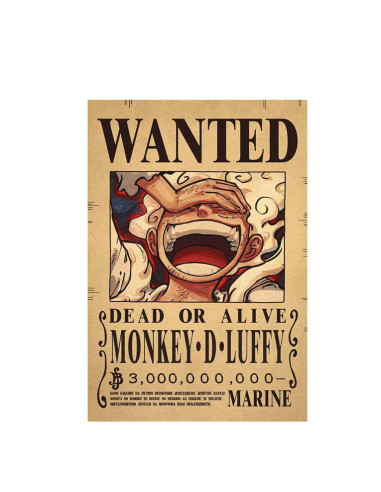 POSTER ONE PIECE WANTED LUFFY GEAR 5 42x28.5cm