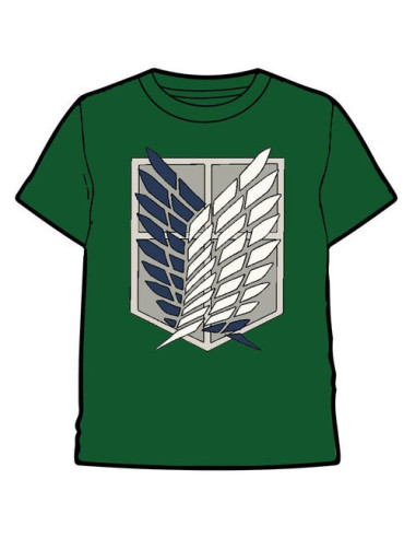 CAMISETA VERDE OLIVA ATAQUE A LOS TITANES ESCUDO