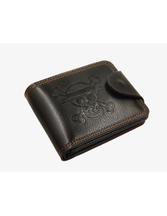CARTERA MARRON CON MONEDERO ONE PIECE LUFFY SKULL
