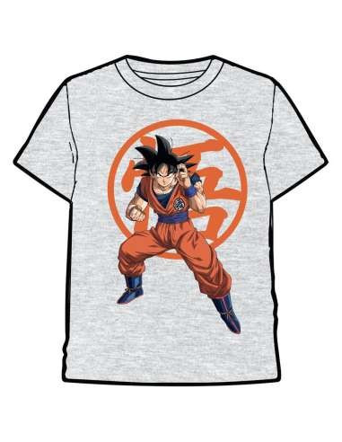 CAMISETA INFANTIL GRIS DRAGON BALL SUPER GOKU POSE