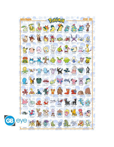 POSTER POKEMON JOHTO REGION 61x91cm