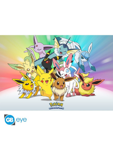 POSTER POKEMON EEVEE EVOLUTION WITH PIKACHU 61x91cm