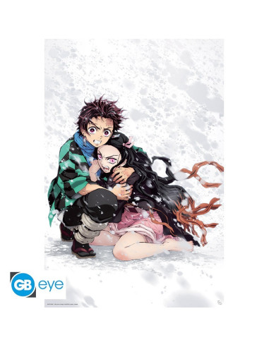 POSTER DEMON SLAYER KIMETSU NO YAIBA TANJIRO & NEZUKO SNOW 61x91cm