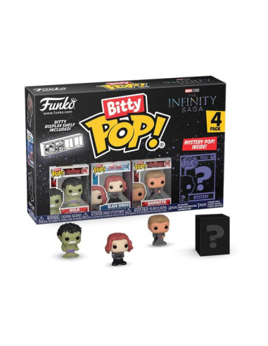 FUNKO BITTY POP MARVEL HULK, BLACK WIDOW, HAWKEYE + 1 MYSTERY