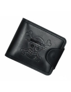 CARTERA NEGRA CON MONEDERO ONE PIECE LUFFY SKULL