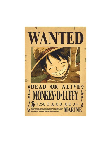 POSTER ONE PIECE WANTED LUFFY 42x28.5cm