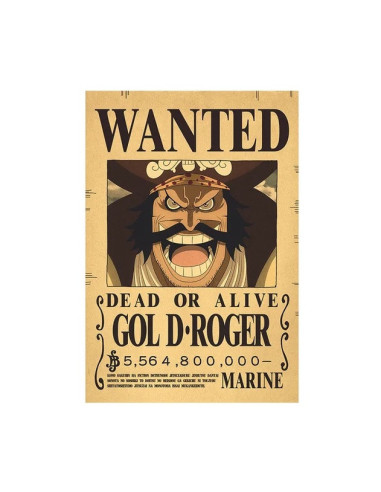 POSTER ONE PIECE WANTED GOL D. ROGER 42x28.5cm