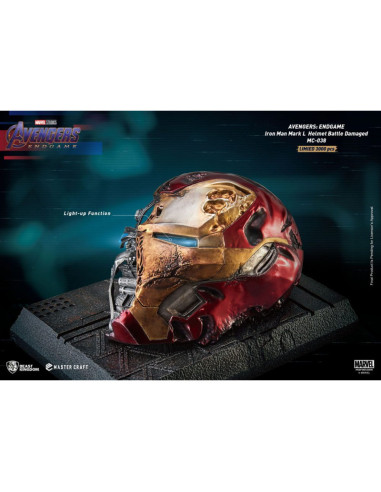 REPLICA MASTER CRAFT MARVEL LOS VENGADORES ENDGAME IRON MAN CASCO DAÑADO MARK50