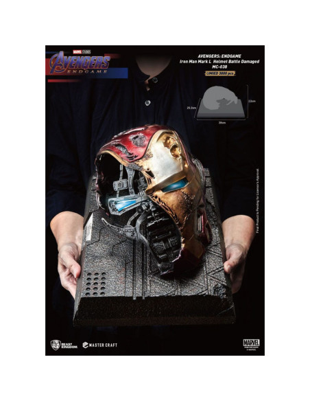 REPLICA MASTER CRAFT MARVEL LOS VENGADORES ENDGAME IRON MAN CASCO DAÑADO MARK50
