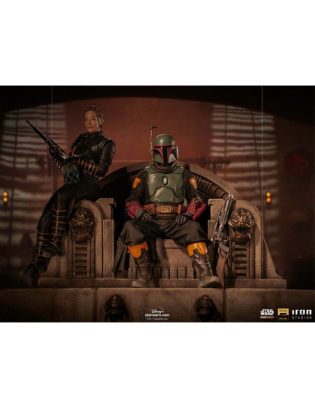 ESTATUA ART SCALE STAR WARS THE MANDALORIAN BOBA FETT Y FENNEC EN EL TRONO