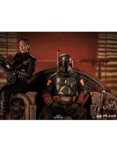 ESTATUA ART SCALE STAR WARS THE MANDALORIAN BOBA FETT Y FENNEC EN EL TRONO