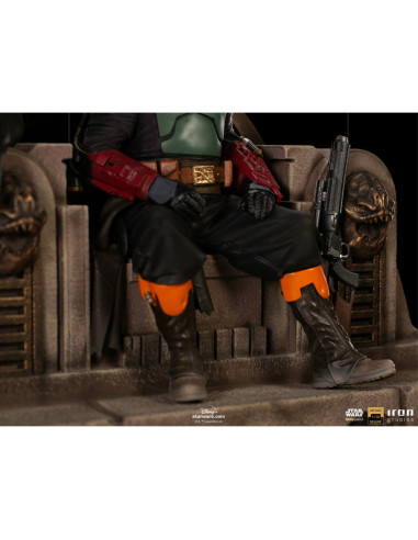ESTATUA ART SCALE STAR WARS THE MANDALORIAN BOBA FETT Y FENNEC EN EL TRONO