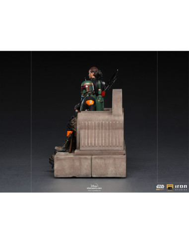 ESTATUA ART SCALE STAR WARS THE MANDALORIAN BOBA FETT Y FENNEC EN EL TRONO