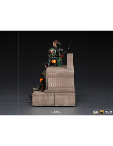 ESTATUA ART SCALE STAR WARS THE MANDALORIAN BOBA FETT Y FENNEC EN EL TRONO