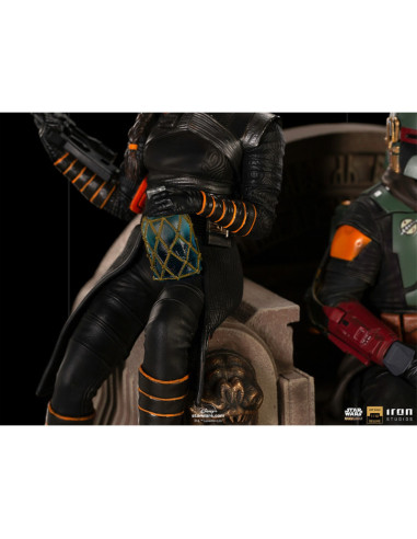 ESTATUA ART SCALE STAR WARS THE MANDALORIAN BOBA FETT Y FENNEC EN EL TRONO