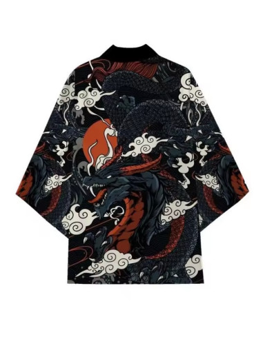 KIMONO CORTO DRAGON NEGRO