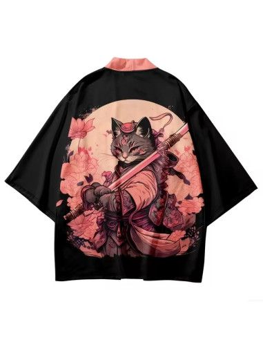 KIMONO CORTO NEKO SAMURAI SAKURA