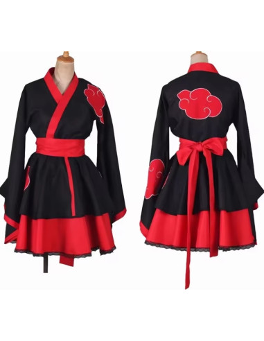 VESTIDO KIMONO NARUTO SHIPPUDEN AKATSUKI