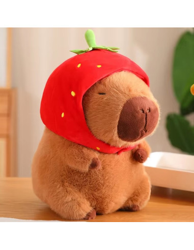 PELUCHE CAPYBARA WITH STRAWBERRY HAT 35cm