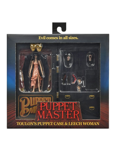 PACK DE FIGURAS NECA REEL TOYS PUPPET MASTER Toulon's Puppet Case & Leech Woman