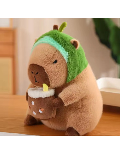 PELUCHE CAPYBARA AVOCADO with BOBA TEA