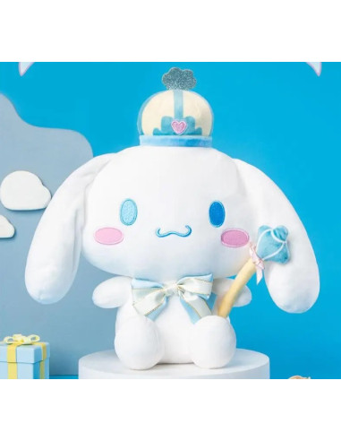 PELUCHE CINNAMOROLL with STAFF & CROWN 30cm
