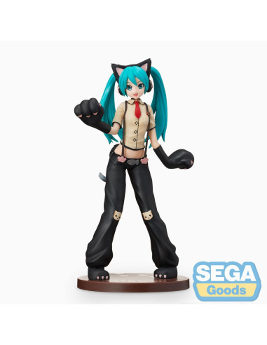 FIGURA Hatsune Miku Project DIVA ARCADE FUTURE TONE SPM HATSUNE MIKU KITTY CAT 23 cm