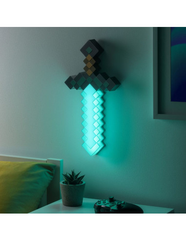 LAMPARA Minecraft Espada de Diamante 40 cm