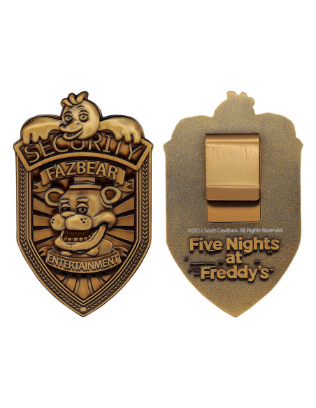FIVE NIGHTS AT FREDDY REPLICA SECURITY BADGE WITH REPLICA PASS
