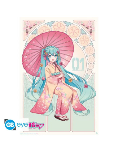 POSTER HATSUNKE MIKU SAKURA KIMONO 61x91cm