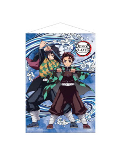 POSTER DE TELA Demon Slayer: Kimetsu no Yaiba Tanjiro Kamado and Giyu Tomioka Water Breathing 50 x 70 cm