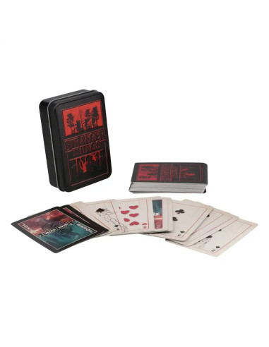 BARAJA DE NAIPES STRANGER THINGS CON CAJA METALICA