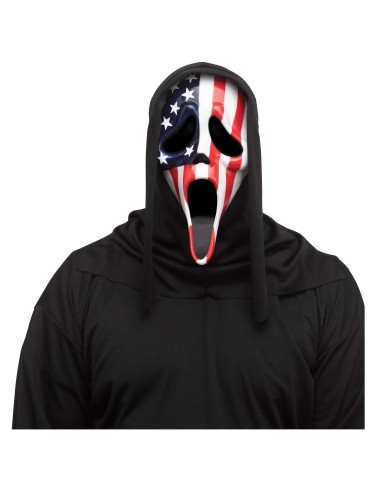 MASCARA FUN WORLD SCREAM GHOST FACE PATRIOTIC MASK