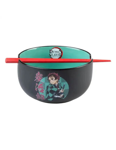 BOWL PARA RAMEN + PALILLOS DEMON SLAYER TANJIRO KAMADO 900ml