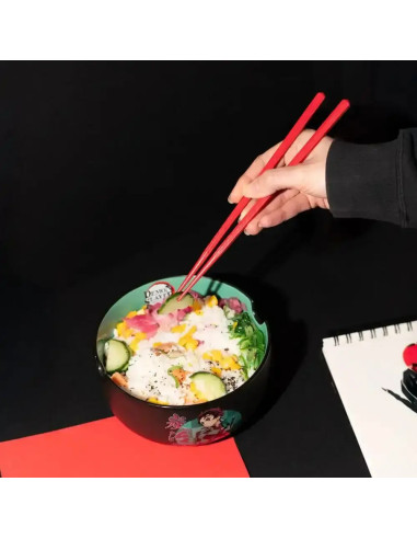BOWL PARA RAMEN + PALILLOS DEMON SLAYER TANJIRO KAMADO 900ml