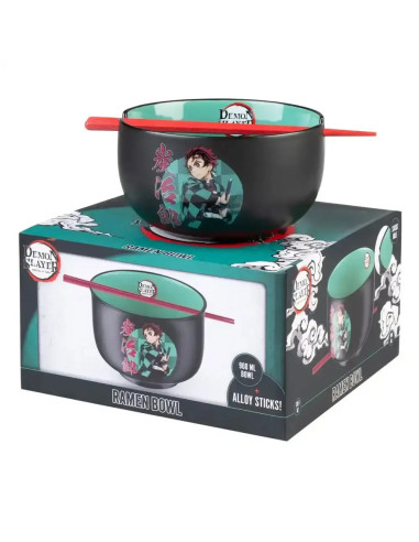 BOWL PARA RAMEN + PALILLOS DEMON SLAYER TANJIRO KAMADO 900ml