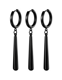 SET DE 3 PENDIENTES NEGROS ONE PIECE RORONOA ZORO (ACERO INOXIDABLE)